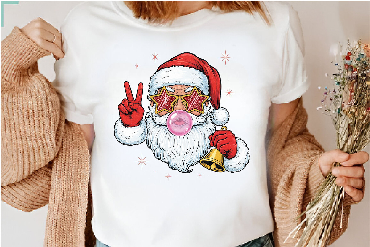 Retro Santa Blowing Bubble PNG, an Illustration by Dream Creation (Photo 4 of 4)