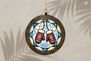 Stained Glass Mittens Christmas Art, a Seasonal Illustration by CrexoraLab (Thumbnail 3 of 3)