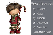 Whimsical Christmas Boy Clipart, an Illustration by Pixels.Craft (Thumbnail 3 of 6)