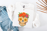 Sugar Skull Floral PNG, Day of the, an Illustration by SharpMarketplace (Thumbnail 4 of 9)