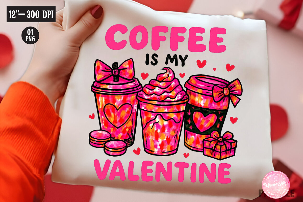 Coffee is My Valentine,Valentine's, an Illustration by CreationArt (Photo 3 of 5)