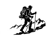 50 Hiking Silhouette Bundle, a Person Illustration by Amazin_art (Thumbnail 9 of 14)