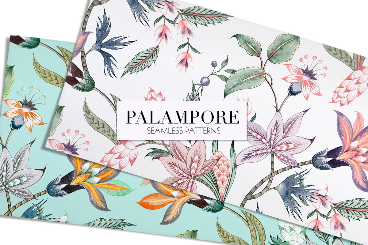 Palampore seamless watercolor print!, an Illustration by TSTUDIO (Photo 1 of 8)