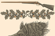 Design set Boar. Vector engraving, an Animal Illustration by Vector Engraving (Thumbnail 5 of 7)