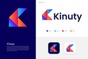 Abstract modern K letter logo, a Branding & Logo Template by Logodesignpond (Thumbnail 1 of 5)