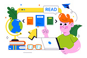 10 Digital Library Illustration, an Education Illustration by denayunebgt (Thumbnail 4 of 4)