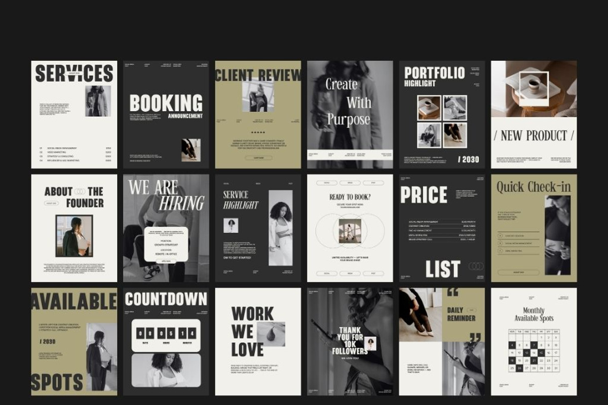 20 Instagram Canva Template Bundle, a Social Media Template by Amaré Creative (Photo 7 of 9)