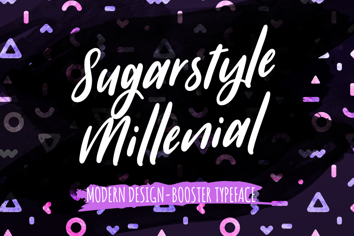 Sugarstyle Millenial Typeface, a Script Font by Mats-Peter Forss (Photo 1 of 8)