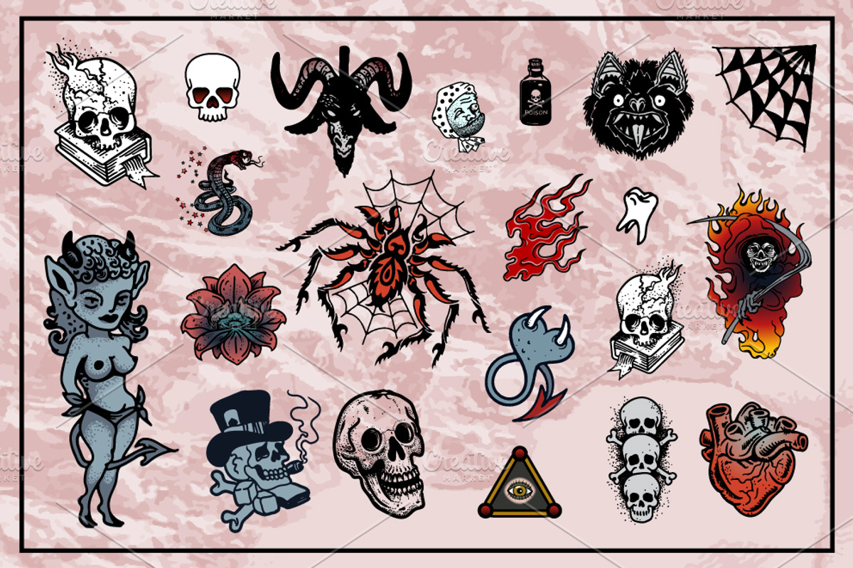Tattoo Vector Pack, an Education Illustration by Vector Clash (Photo 2 of 4)