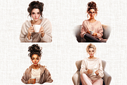 Cozy Time Clipart Set, a Person Illustration by Mash Mash Stickers (Thumbnail 6 of 9)