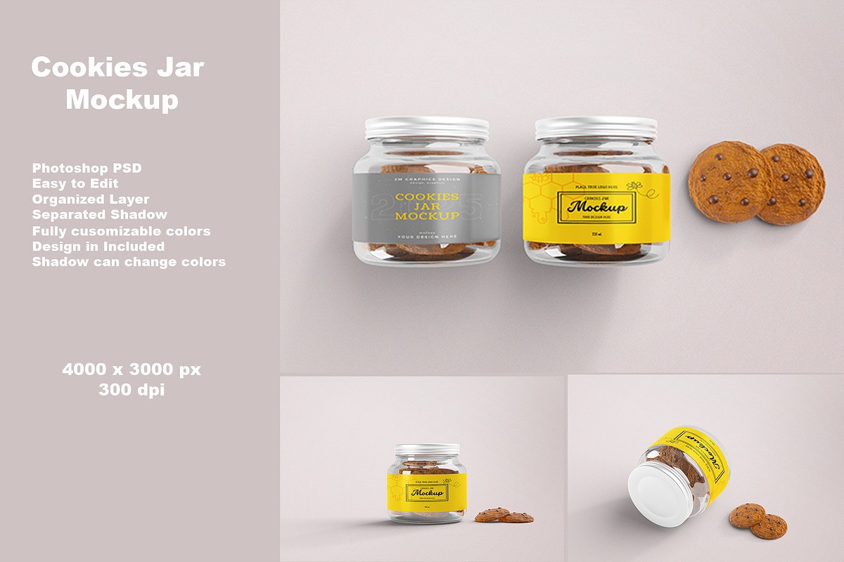 Cookies Jar Mockup, a Cups & Container Mockup by 2M GRAPHICS DESIGN (Photo 1 of 4)