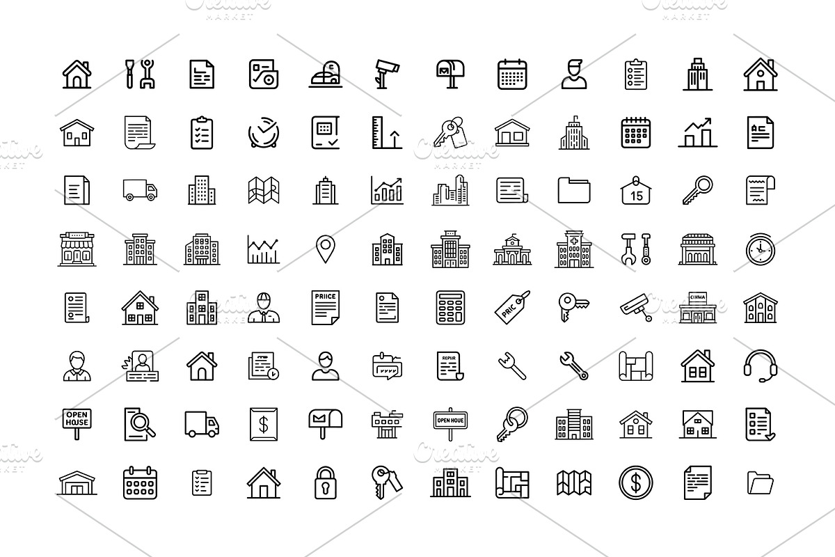 Real Estate & Construction Line Icon, an Outline Icon by gstudiovect21 (Photo 4 of 4)
