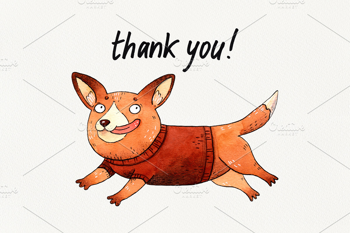 Corgi watercolor set, an Animal Illustration by Ekaterina Goncharova (Photo 10 of 10)