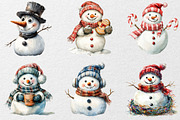 Funny Christmas Snowman Clipart, an Illustration by DreamCafeArt (Thumbnail 6 of 7)