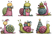 Whimsical Cartoon Snail Clipart, an Illustration by CraftArtStudio (Thumbnail 2 of 6)