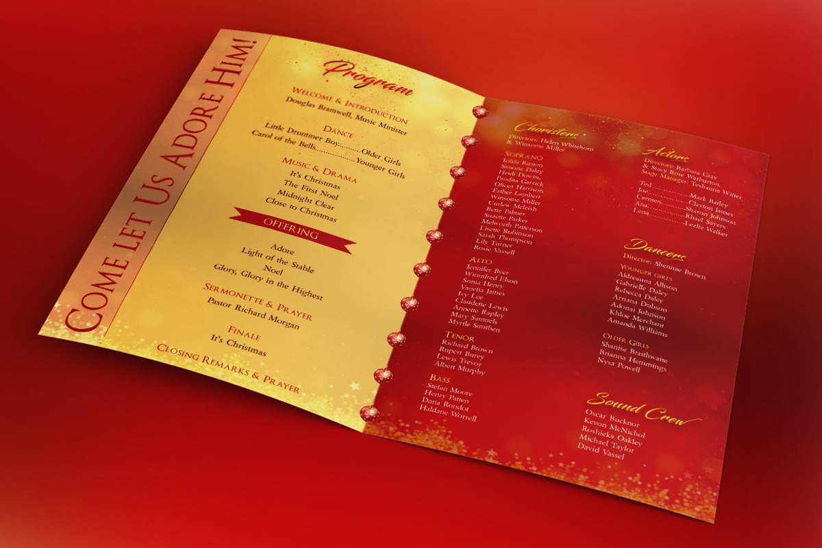 Rejoice Christmas Cantata Program, a Brochure Template by Godserv Designs (Photo 2 of 5)