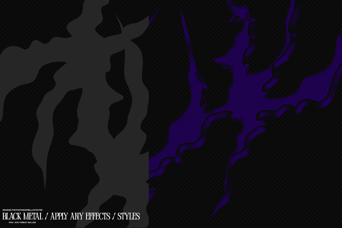 Black Metal Brushes- PNG/SVG&Brushes, a Brush Add-On by saintricchi (Photo 6 of 8)