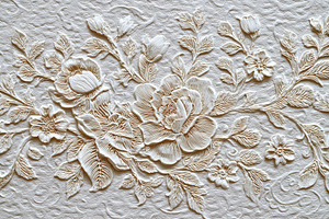 Intricate floral embossing cream des, a Photo by Pixeness Studio