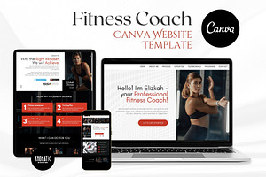 Fitness Coach Canva Website Template