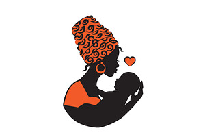 African woman with baby