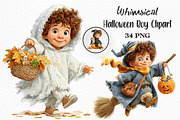 Whimsical Halloween Boy Clipart, a Seasonal Illustration by Craft Nest (Thumbnail 1 of 3)