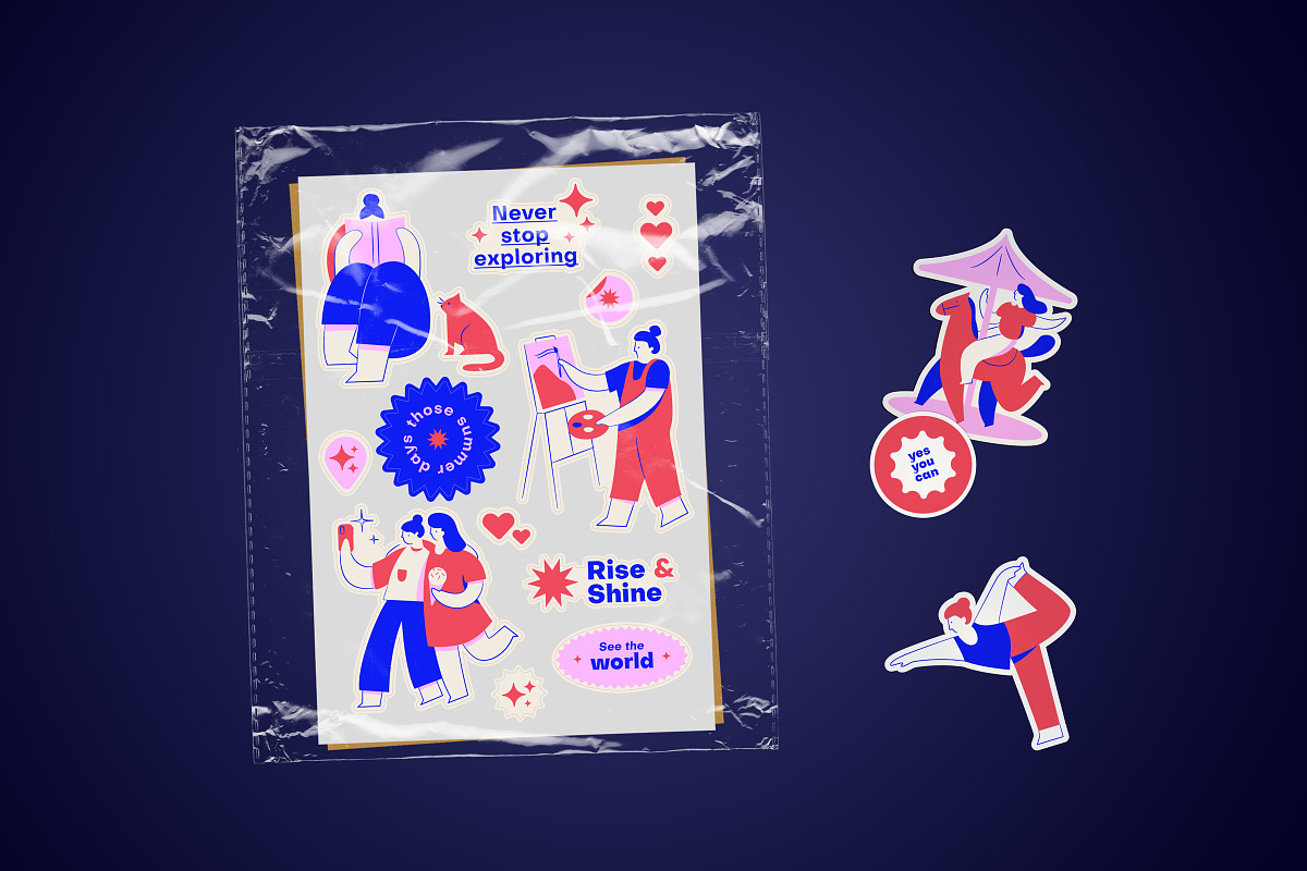 Summer activities sticker pack