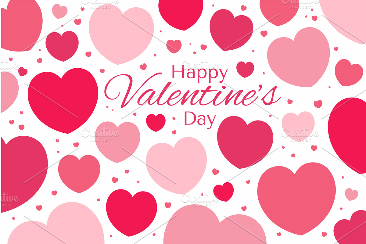 Red, pink hearts Valentines day, an Illustration by sceptical cactus