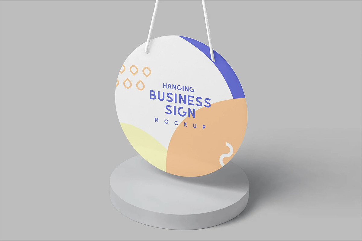 Round Door Sign Mockups, an Advertising Mockup by megostudi0 (Photo 7 of 7)