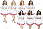 4th of July Girls Clipart, a Seasonal Illustration by GlamArtZhanna (Thumbnail 2 of 5)
