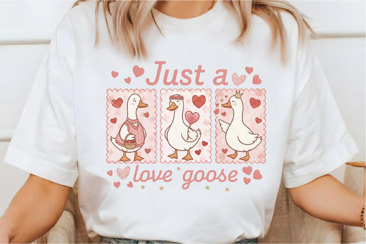 Just a Love Goose PNG Valentines Day, an Illustration by Designking (Photo 6 of 6)