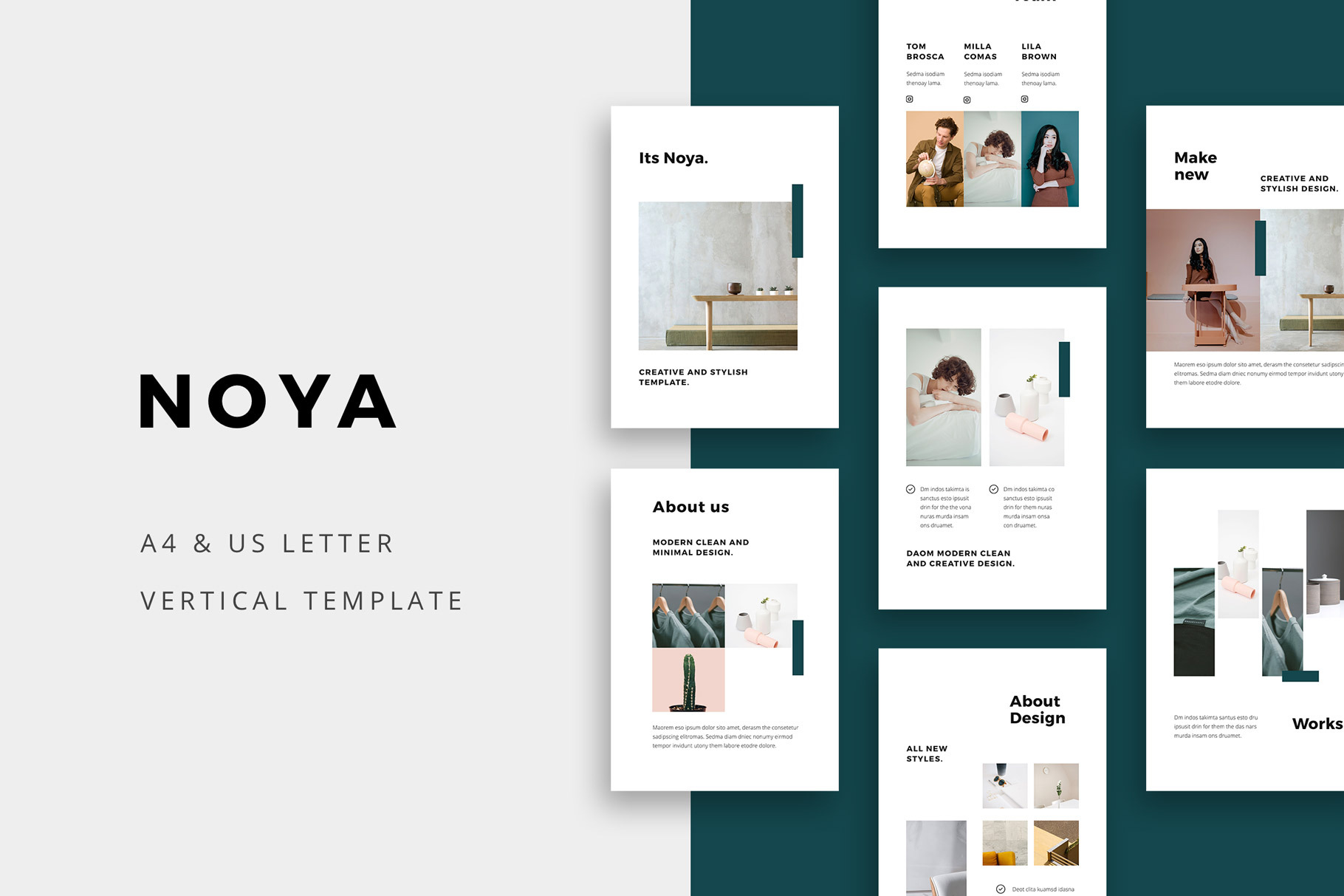 NOYA - Vertical Powerpoint Template, a Presentation Template by PixaSquare