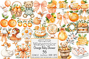Orange Baby Shower Clipart, a Seasonal Illustration by Design Market (Thumbnail 1 of 5)