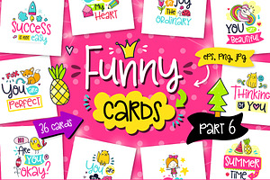 36 Funny Color Cards with Quote
