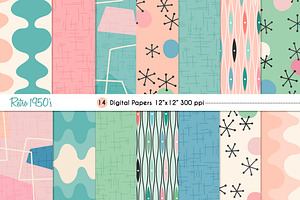 Retro 1950's Digital Papers