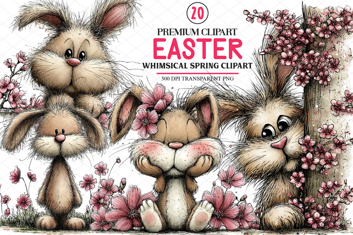 Whimsical Spring Easter Clipart, an Illustration by cherrydesign (Photo 1 of 4)