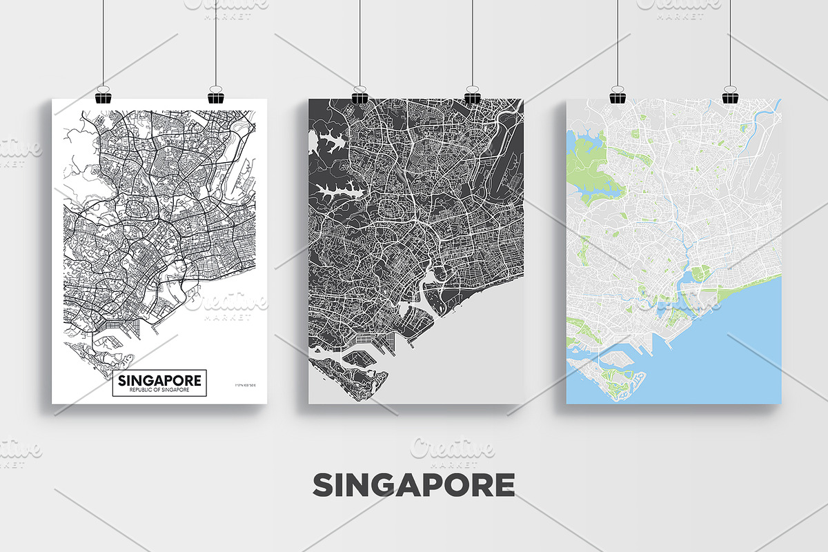 5 maps of Southeast Asia cities, an Education Illustration by MaximGertsen (Photo 5 of 10)