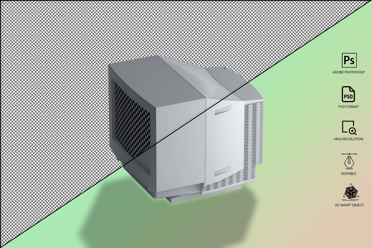 Generic CRT Monitor Mockup, a Mockup by GraphicVil (Photo 13 of 23)