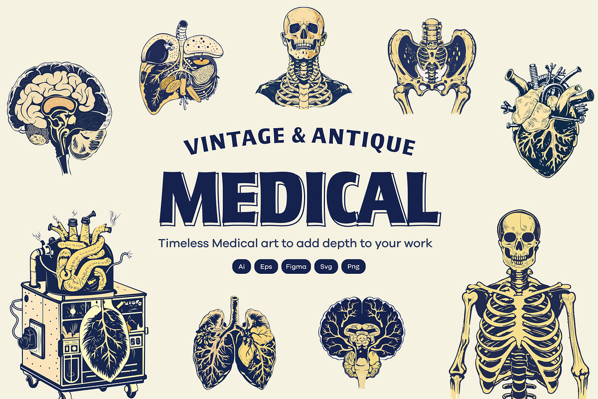 Vintage Medical illustrations, a Healthcare Illustration by Creative Stall (Photo 1 of 9)