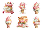 Whimsical ice cream Clipart, a Seasonal Illustration by Designworld (Thumbnail 4 of 10)