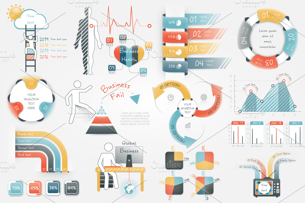 40% OFF Infographic Elements Bundle, a Presentation Template by Infographic Paradise (Photo 2 of 4)