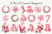 Coquette Pink Christmas Clipart, an Object Graphic by Anna Design Studio (Thumbnail 2 of 8)