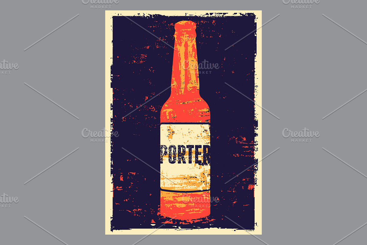 Beer Types grunge vector poster set., a Food Illustration by PoPaShop (Photo 3 of 11)