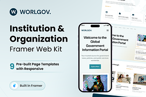WorlGov - Framer Template, a Landing Page Template by Agensip Design Agency