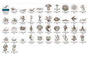 Vintage Ocean Nautical Sea Clipart, an Illustration by Digital Curio (Thumbnail 2 of 2)