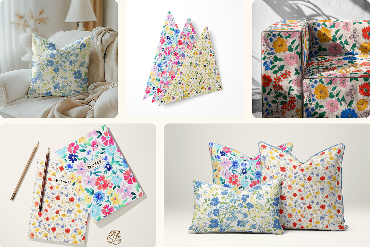 Sunday Picnic Ditsy Floral Patterns, a Pattern Graphic by Ninterints (Photo 11 of 15)