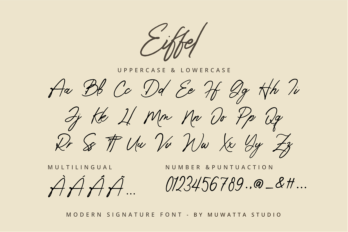 Eiffel Font, a Handwritten Font by Muwatta Studio (Photo 8 of 10)