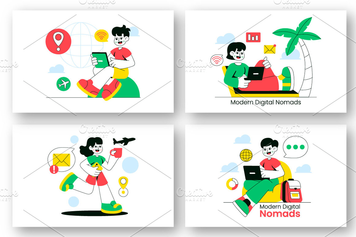 10 Modern Digital Nomads, a Technology Illustration by denayunebgt (Photo 2 of 4)