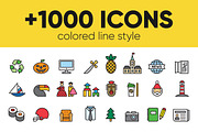 +1000 FILLED LINE ICONS, an Outline Icon by beguima (Thumbnail 1 of 17)