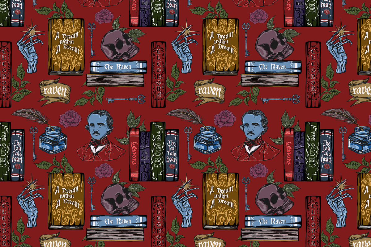Edgar Allan Poe Gothic Clipart set, a Person Illustration by Yelloo Fish (Photo 14 of 19)