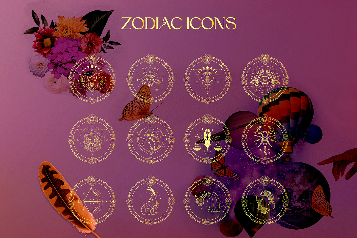 Zodiac Signs Horoscope Illustrations, a Graphic by Olya Creative (Photo 5 of 37)